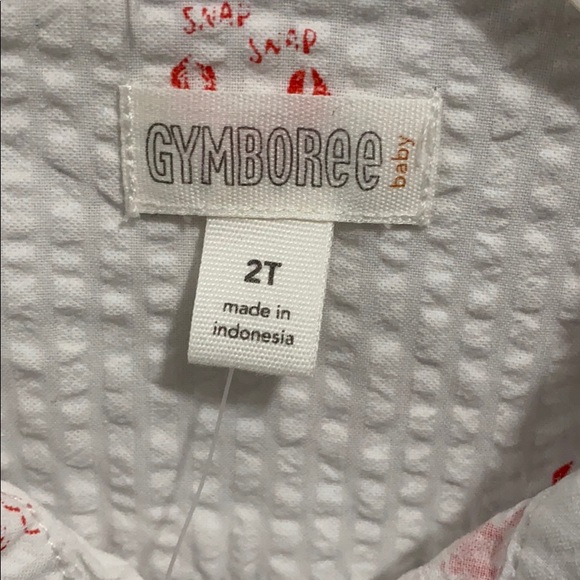 NWT white & textured button up/down polo w/ crabs! - Picture 3 of 7